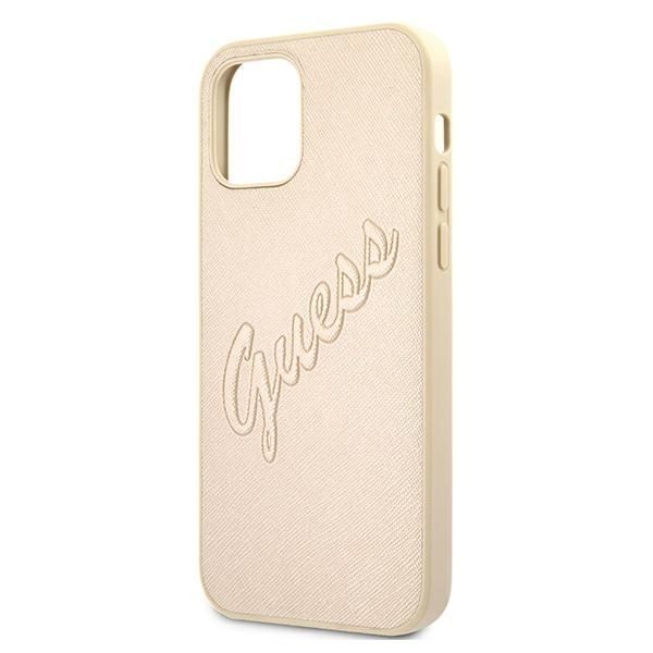 Case Guess do iPhone 12 Pro Max 6,7" - Złoty/Gold Saffiano Vintage