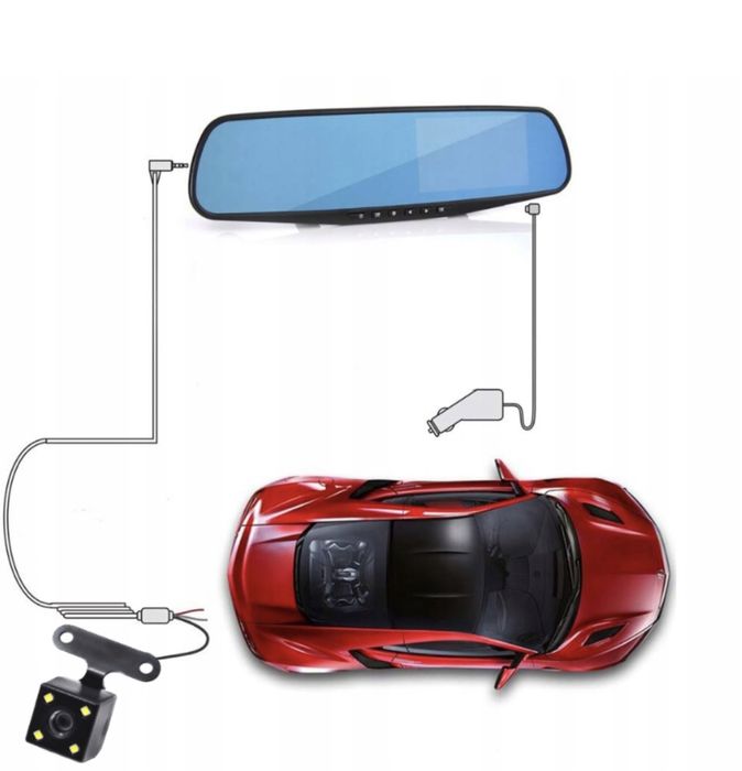 Kamera cofania wideorejestrator lusterko wsteczne