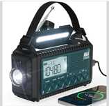 ROCAM Radio zwijane z AM/FM/SW, awaryjne radio solarne 12000 mAh z ala