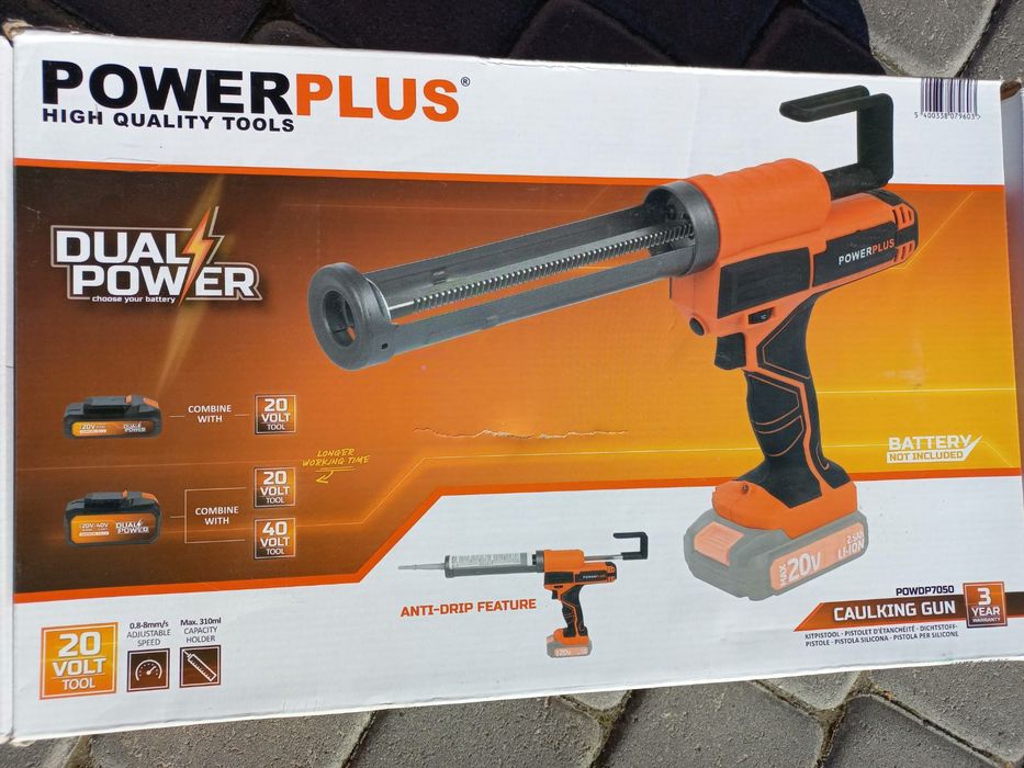 Акамуляторний пістолет для силікону powerplus powdp7050 пістолет