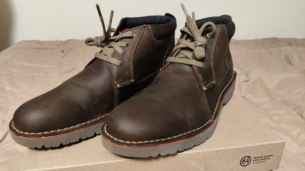 Clarks Vargo Mid Dark Brown Leather męskie trzewiki rozm 44