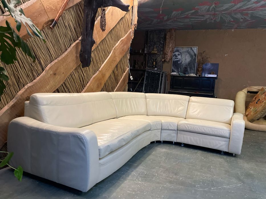 Шкіряний (кожаный) кутовий розкладний диван.Кут міняється