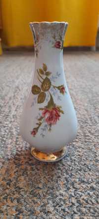 Wazonik Chodzież (wzór Iwona - złota róża) 14 cm, porcelana lata 70-te