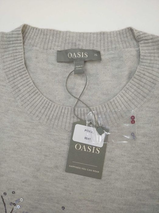 Sweterek z cekinami marki Oasis - XL - nowy z metką, outlet