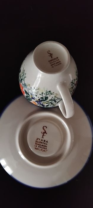 Zestaw ceramiczny stara fabryka tułowice filiżanka i spodek
