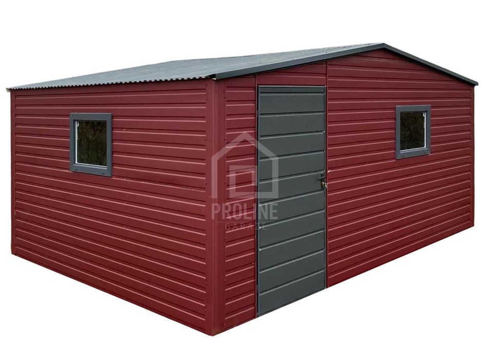 Schowek Domek ogrodowy 5x4m drzwi wiśnia 2x okna Dach dwuspad PLG197