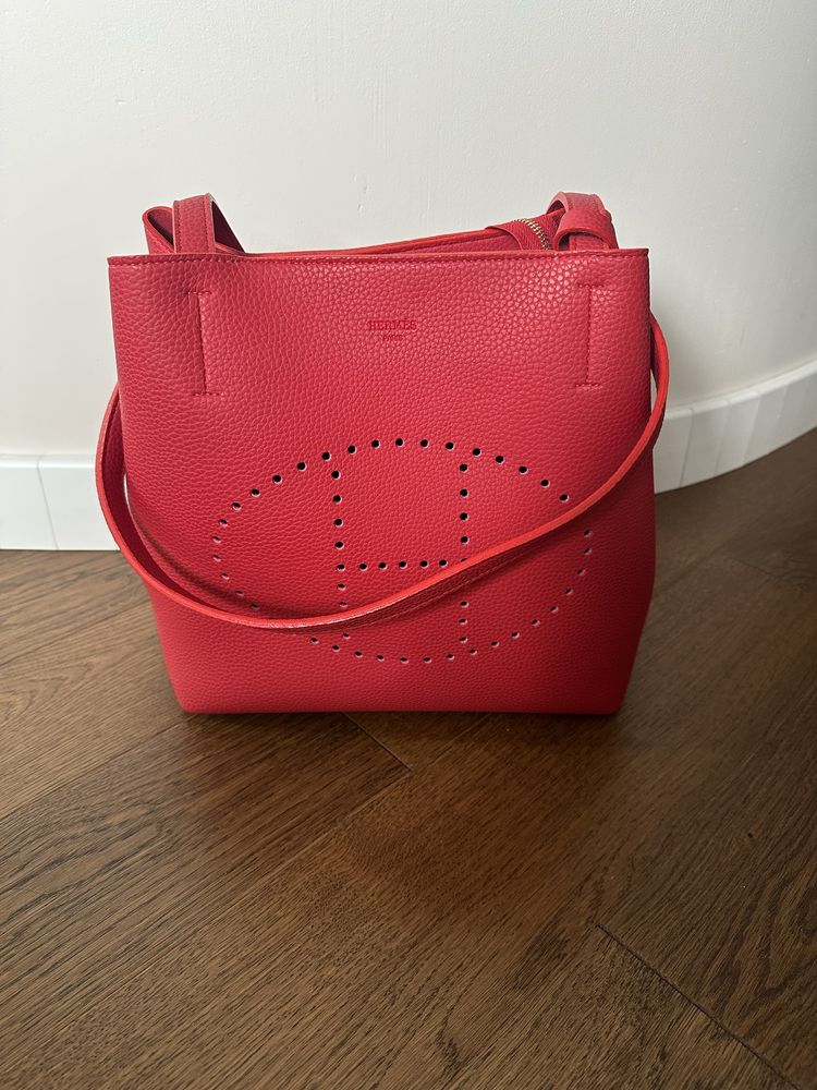 Torebka shopper turecka czzerwona nowa