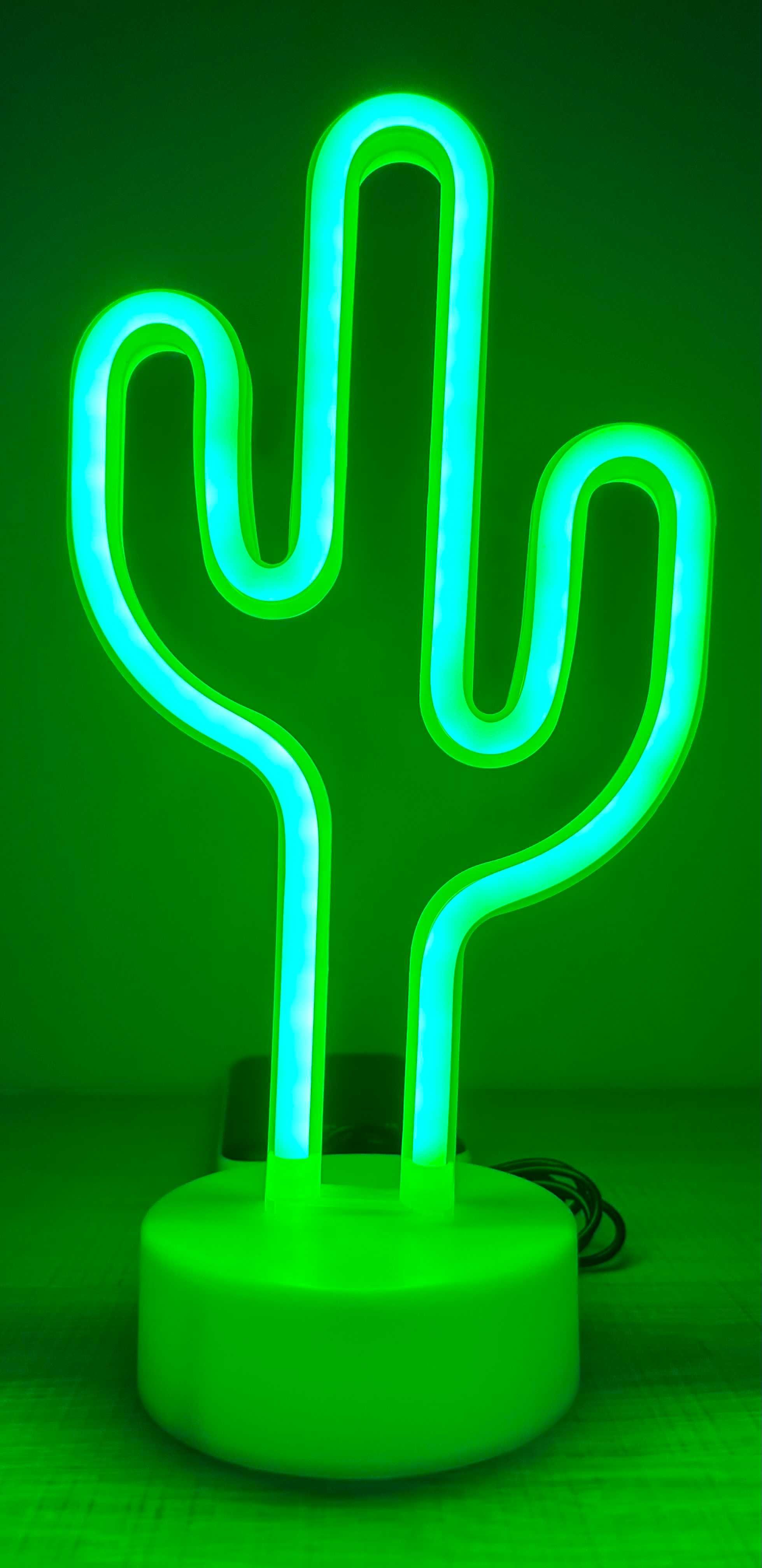 Neon Led kaktus zielony