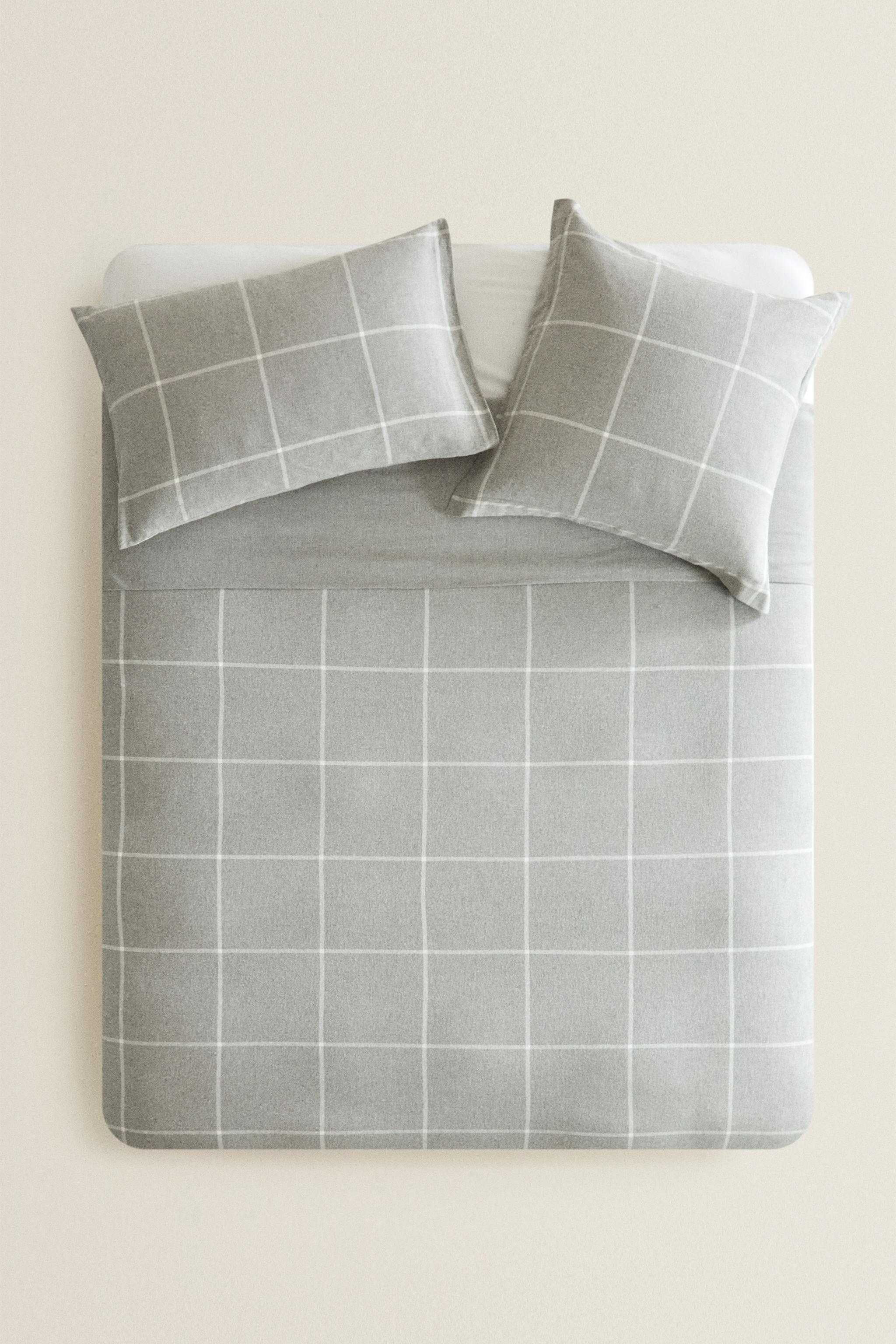 Zara Home 2 szt. flanelowa poszewka na poduszkę w kratę 50x75