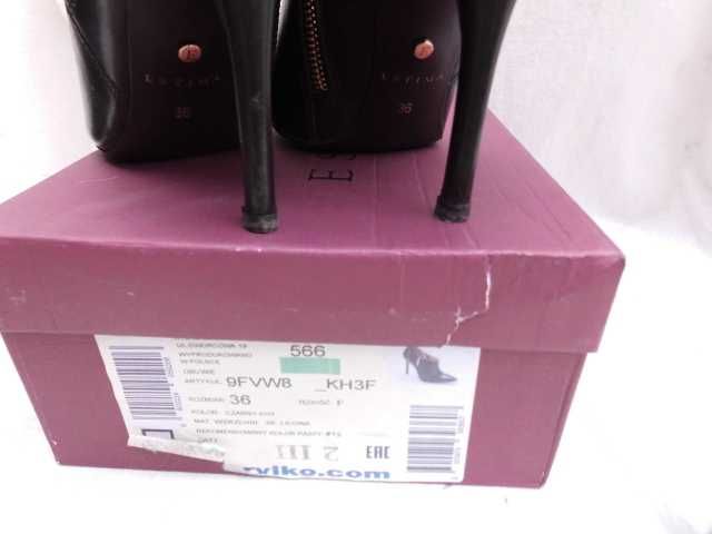 Ryłko Estima skórzane botki szpilki szpic 36