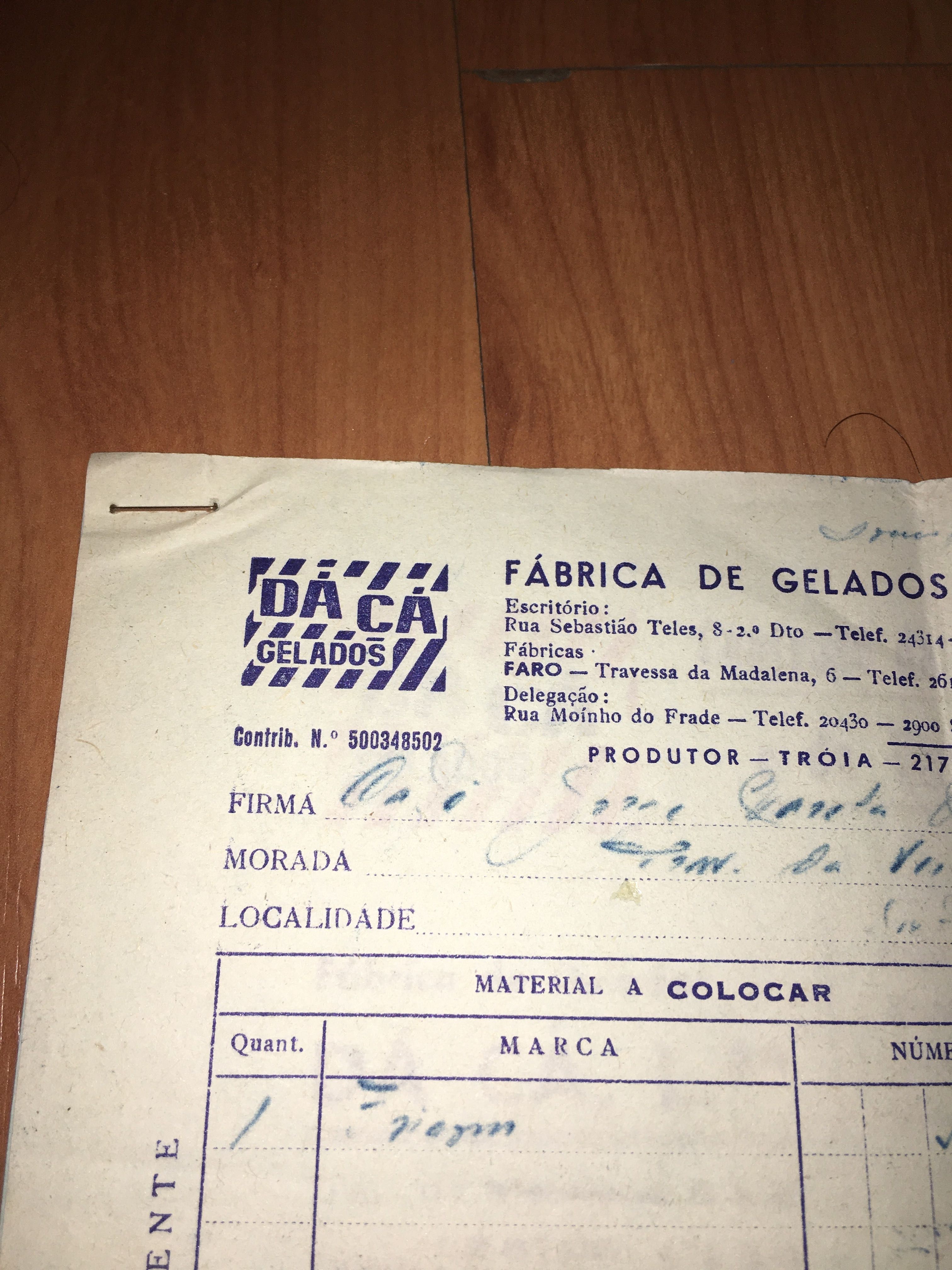 gelados DÁ-CÁ raro documento  anos 80