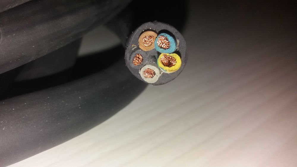 Przewód gumowy warsztatowy linka 5x4mm (4m) oraz 5x2,5mm (5m) TANIO/m