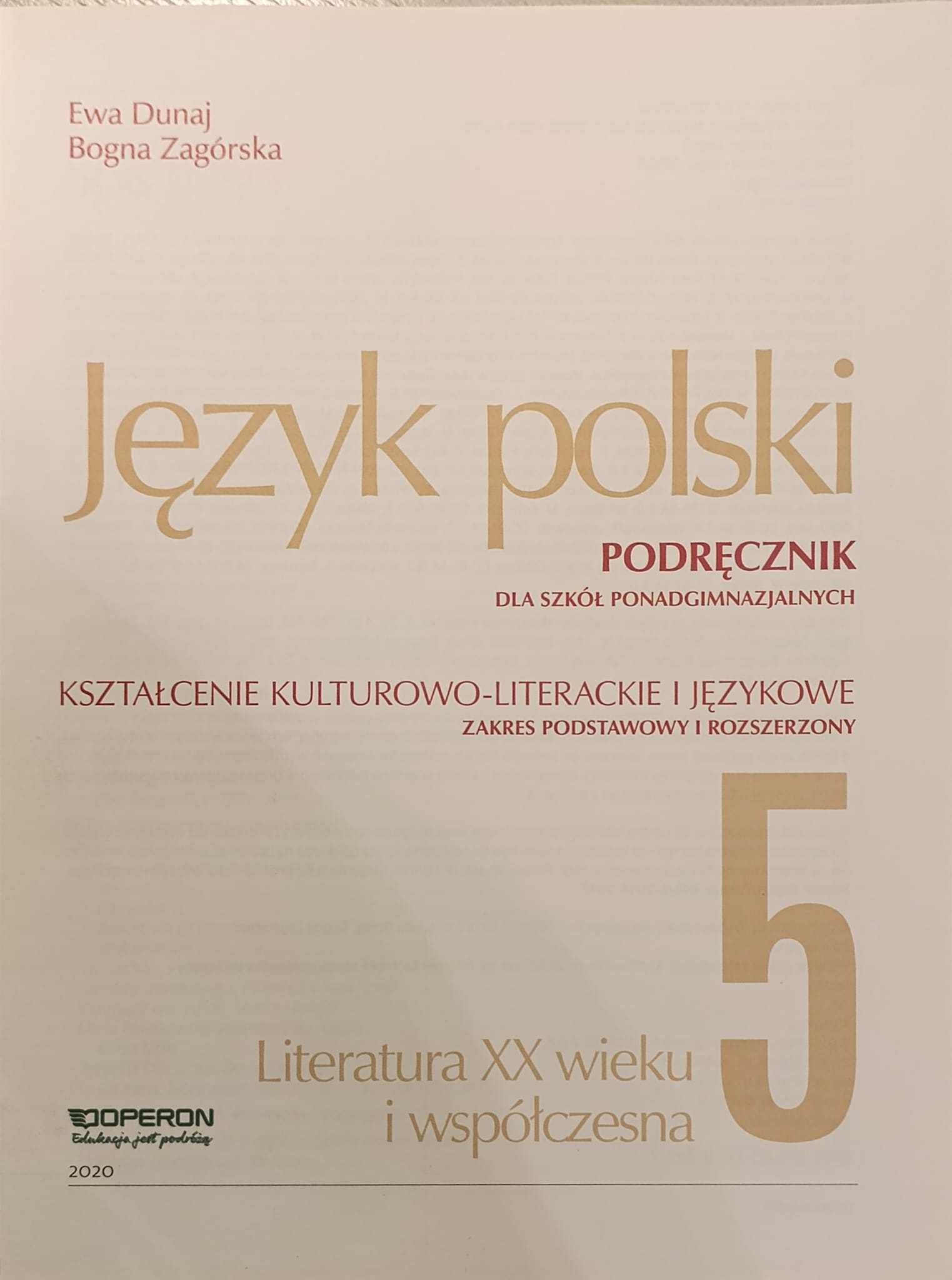 Język polski zakres podstawowy i rozszerzony. część 5. OPERON