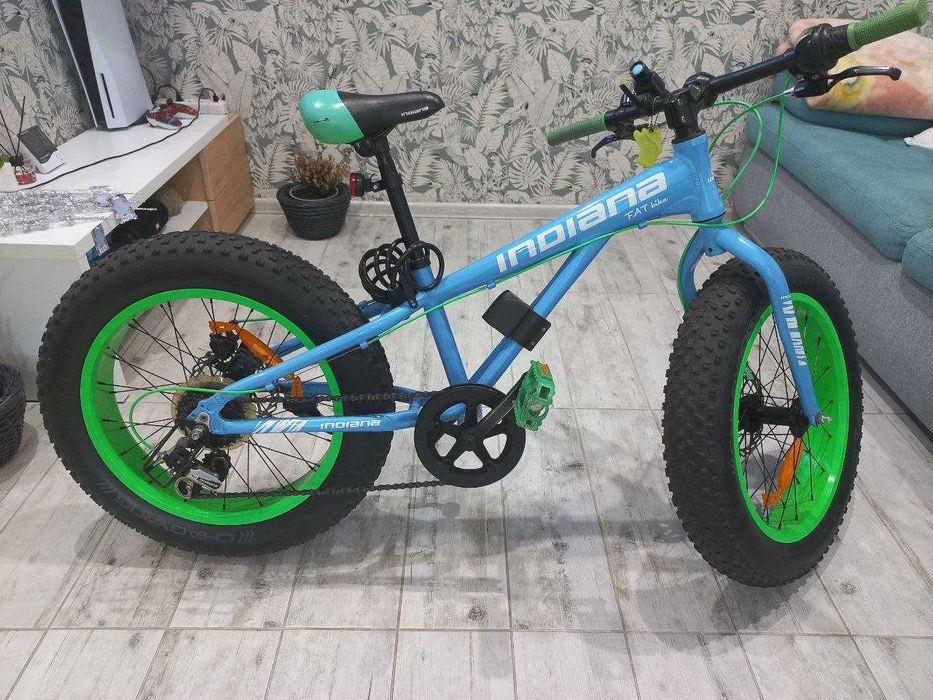 Велосипед дитячий INDIANA Fatbike 20" Blue-Green (Shimano)