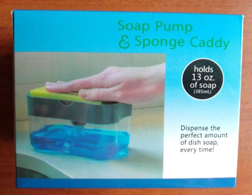 Органайзер для мочалок с мыльницей и дозатором Soap Pump Sponge Caddy