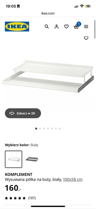 PAX Komplent wysuwana półka na buty