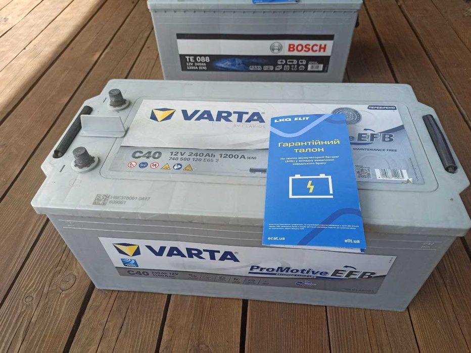 Акумулятори Bosch / Varta 240Ah 1200A— вантажні,  як нові