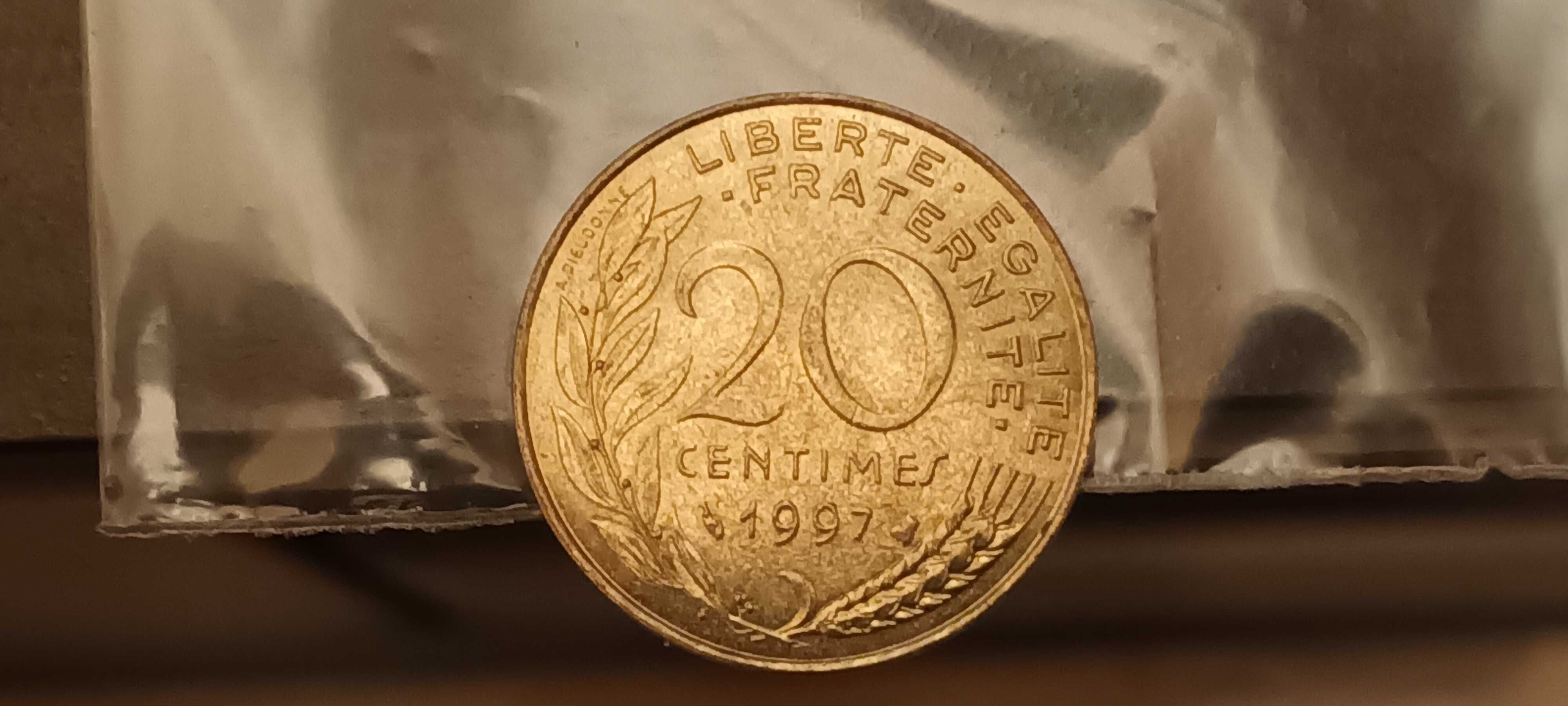 Moneta Francja 20 centymów, 1997
