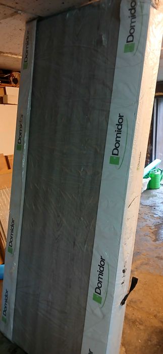 Drzwi wewnątrzklatkowe 80 prawe dąb szary kompletne nowe