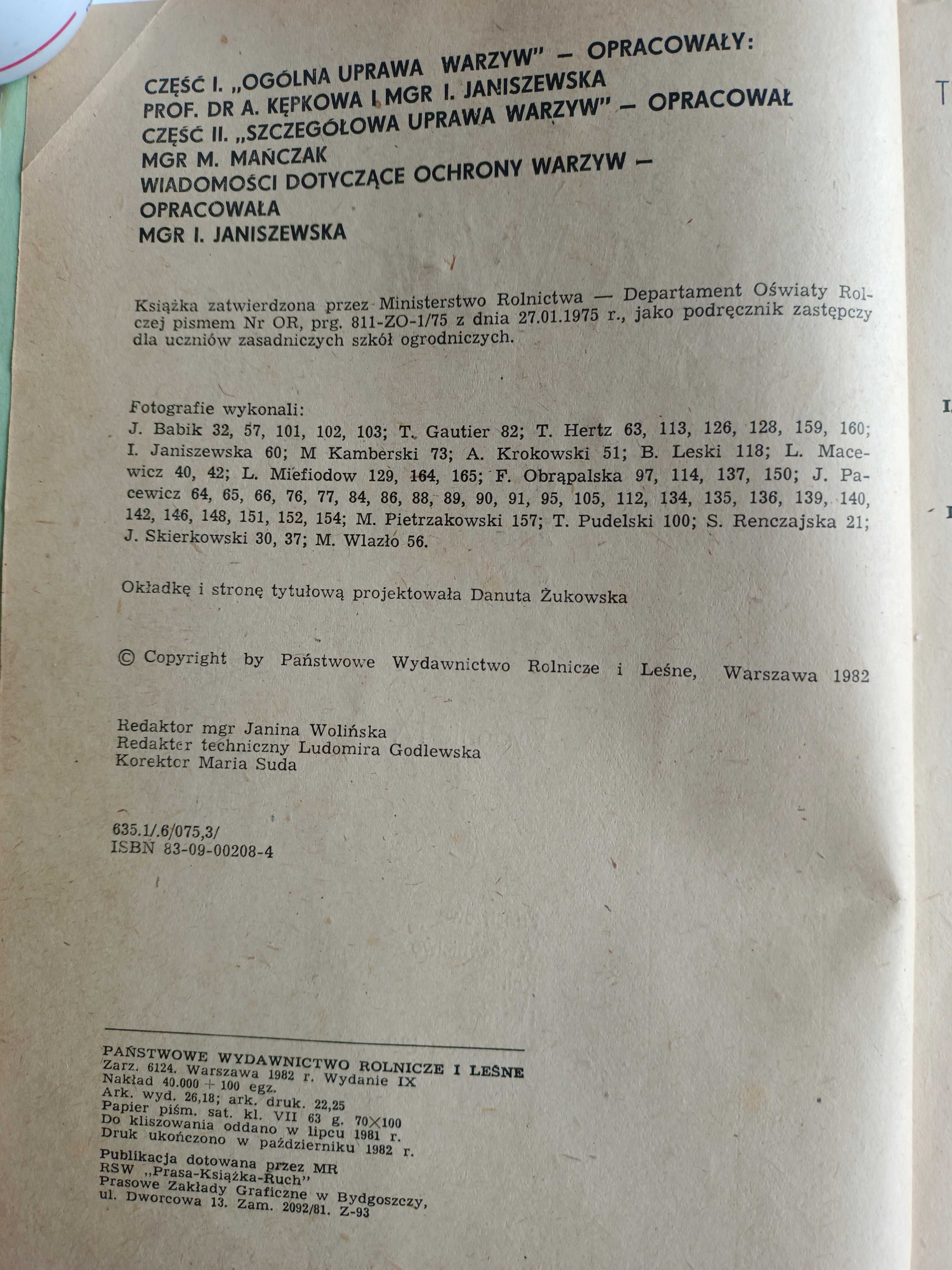 Warzywnictwo  Podręcznik dla szkół  ogrodniczych