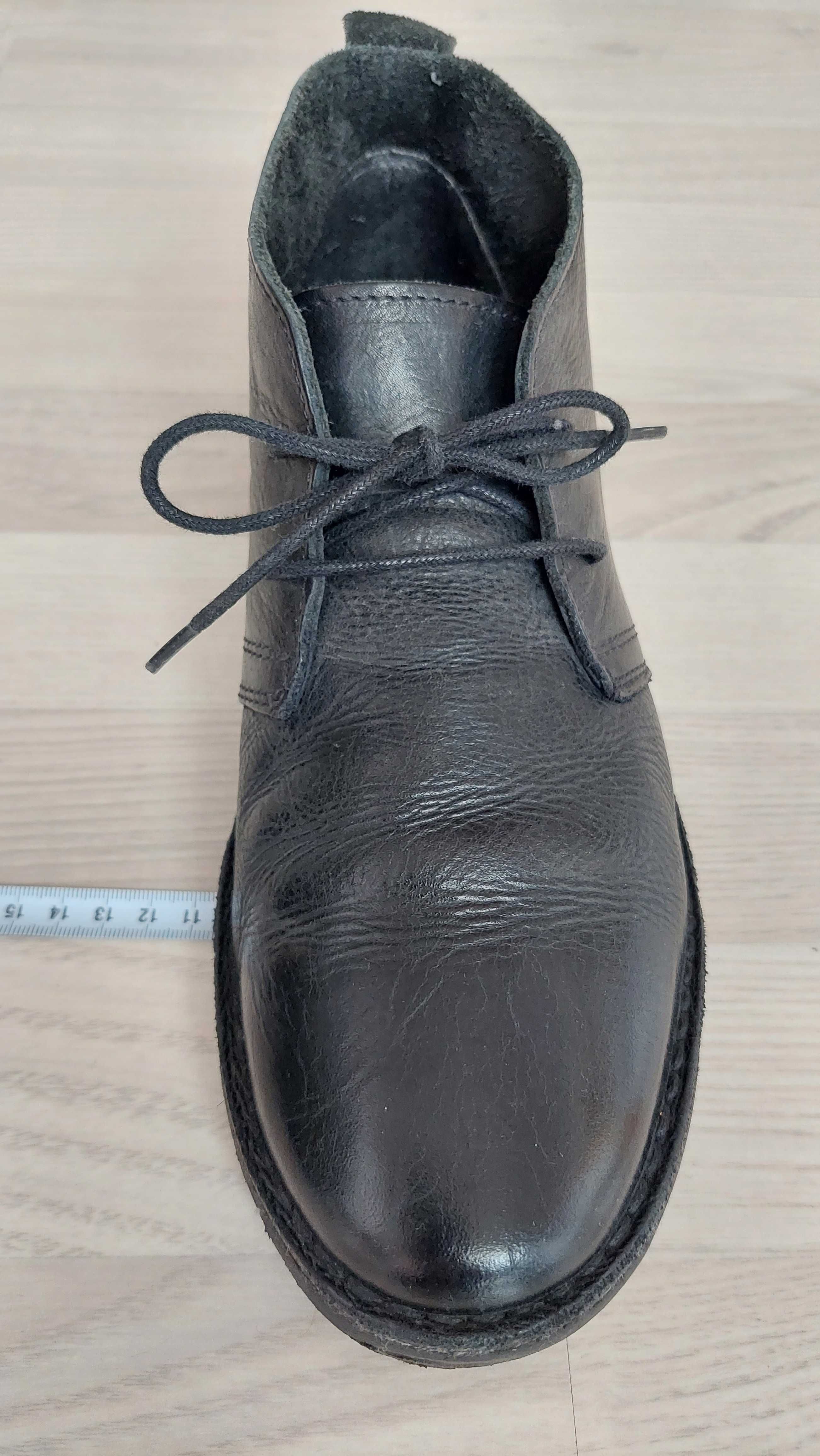 Trzewiki  chukka boots skórzane JACK&JONES czarne 40 wkładka 25,5cm