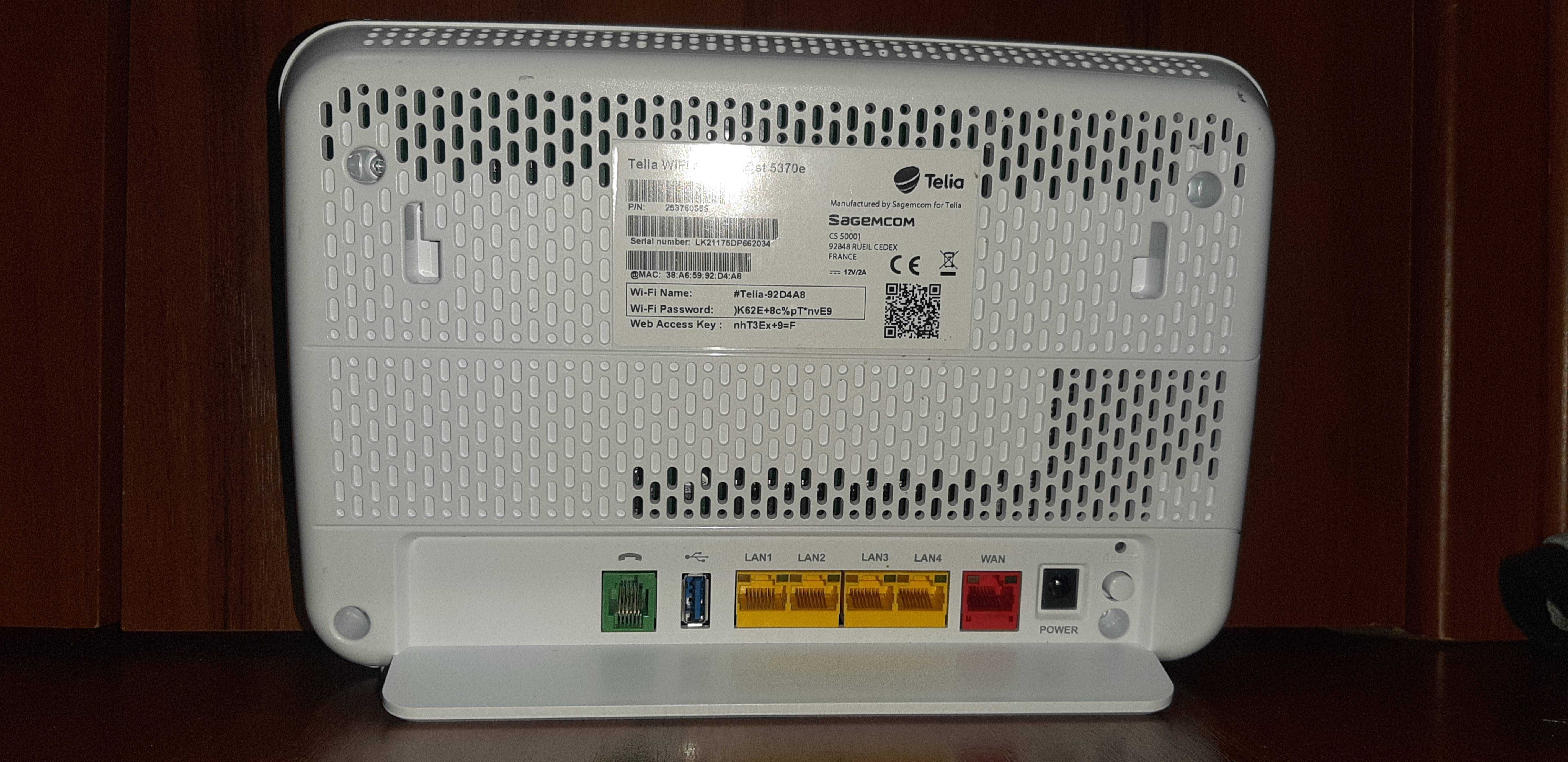 Роутер Sagemcom Fast 5370 HIGH END NEXT GENERATION ULTRA FAST 2.4G, 5G