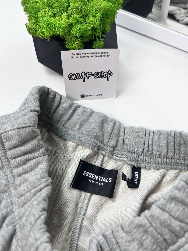 Шорти Есеншел сірі/ Essentials/ Corteiz/ Supreme/ Denim Tears/ Baggy