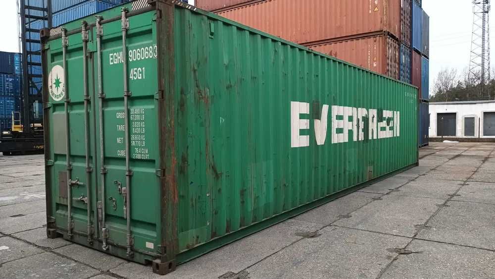 Kontener morski 40 HC 12m podwyższany magazyn używany / ZK