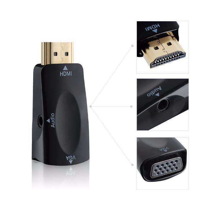 Conversor Adaptador HDMI para VGA com áudio