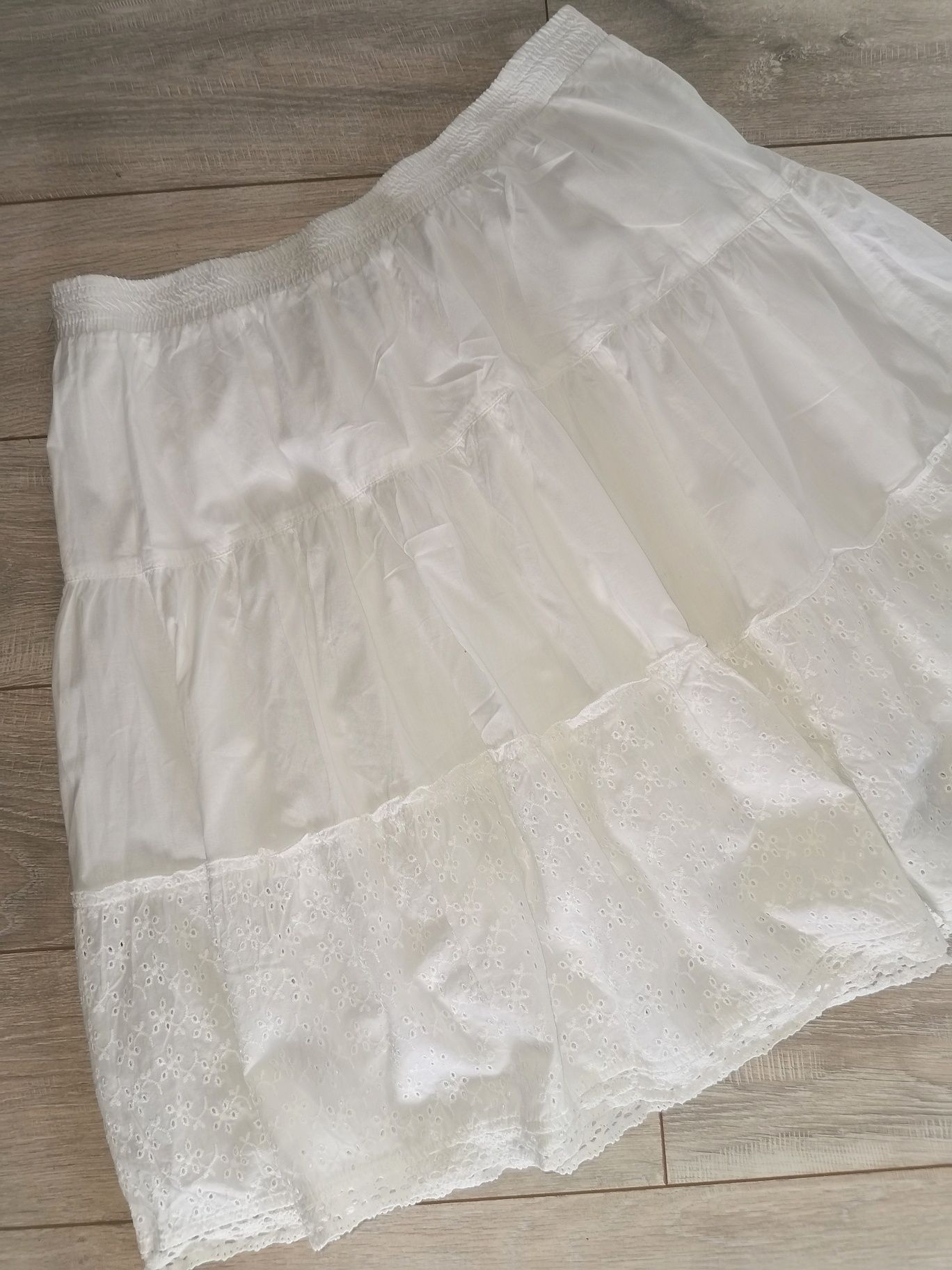 Vero Moda xl biała cudna spódnica bawełna ażurowa