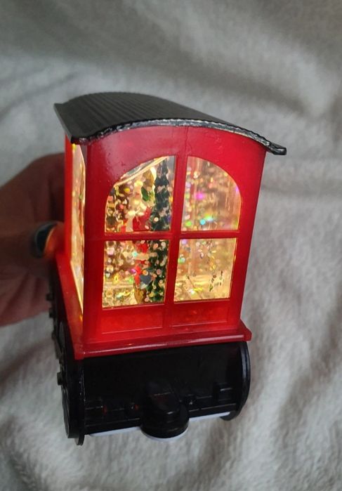 ozdoba świąteczna led świecąca ciuchcia lokomotywa pociąg mikołaj kula