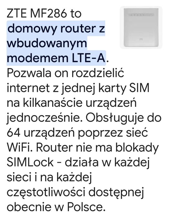 Router ZTE MF 286