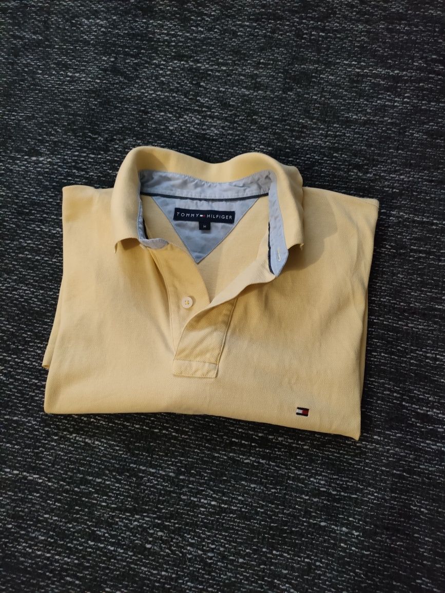 Koszulka polo Tommy Hilfiger M żółta bawełna