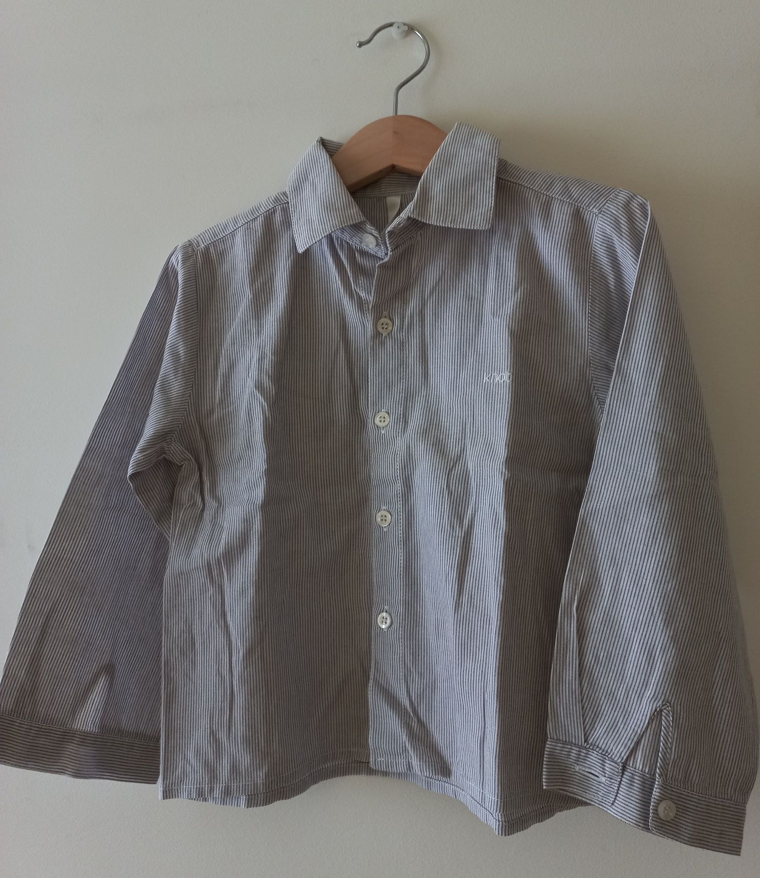 Camisa riscas cinza acastanhado, Knot, 4 anos, algodão