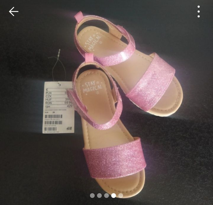 Sandałki rozowe brokatowe dziewczęce 28 H&M
