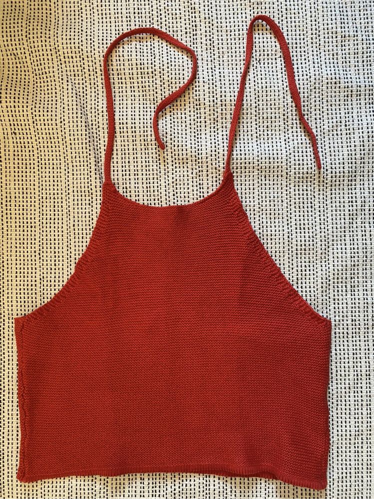 Top de tricot vermelho