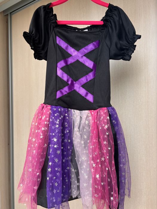 Haloween sukienka przebranie czarownica + kapelusz