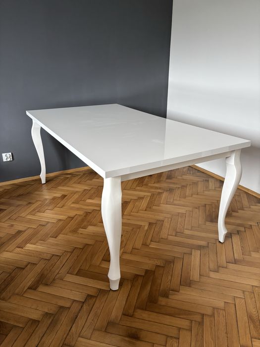 Biały Duży Stół Ludwik Połysk
