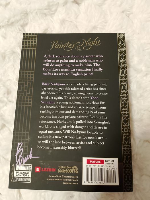 Painter of the night vol 1 manhwa BL yaoi angielski