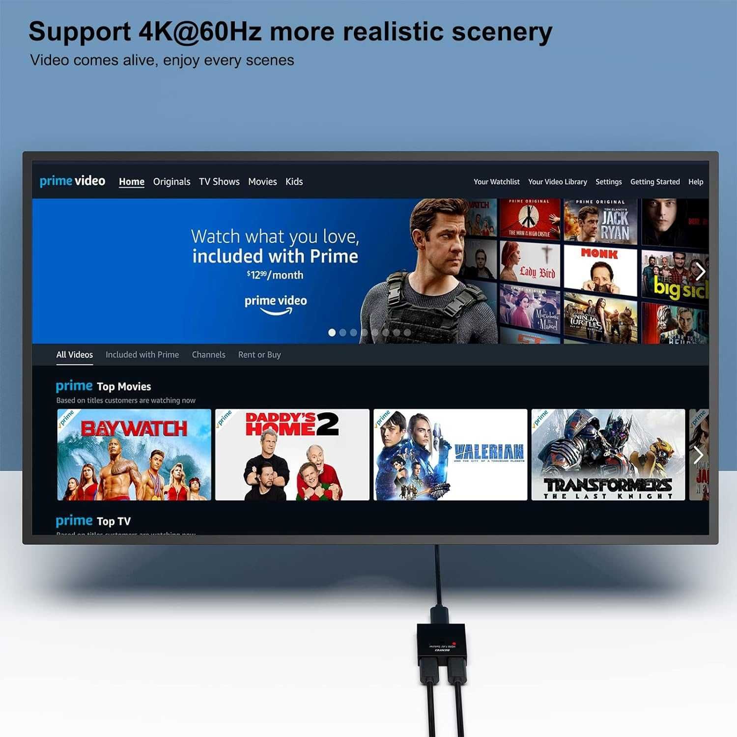 BENFEI Przełącznik HDMI Switch 4K 60Hz 2w1 3D HD 1080P Xbox PS4 Roku
