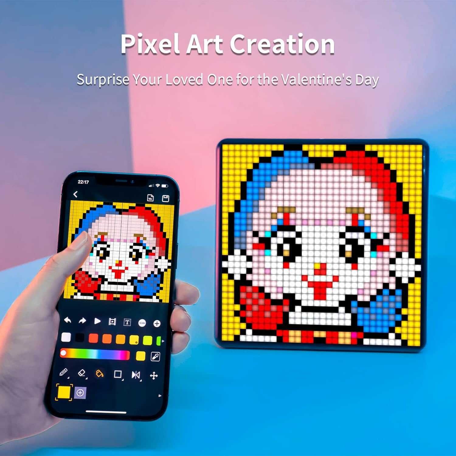 Divoom Pixoo Max cyfrowa ramka pixel art.