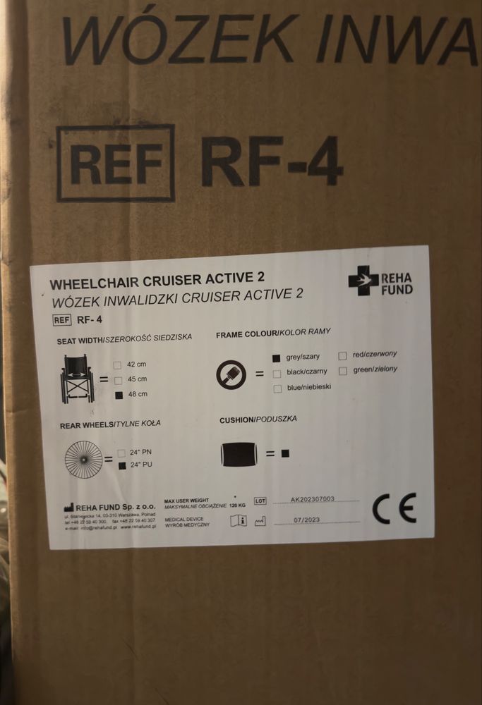 Wózek inwalidzki RF-4 Cruiser Active 2