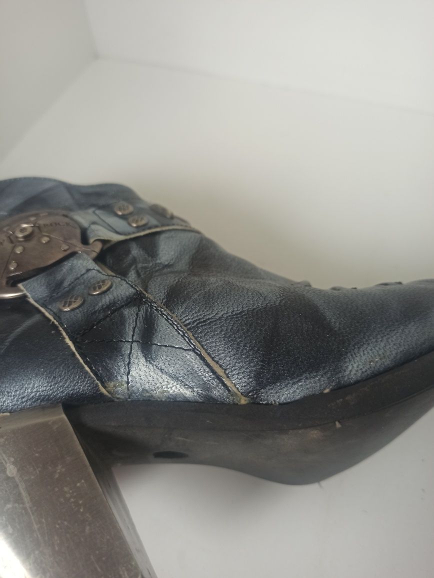 New Rock Avant Garde Ankle Boots Futuristic Buty Skórzane