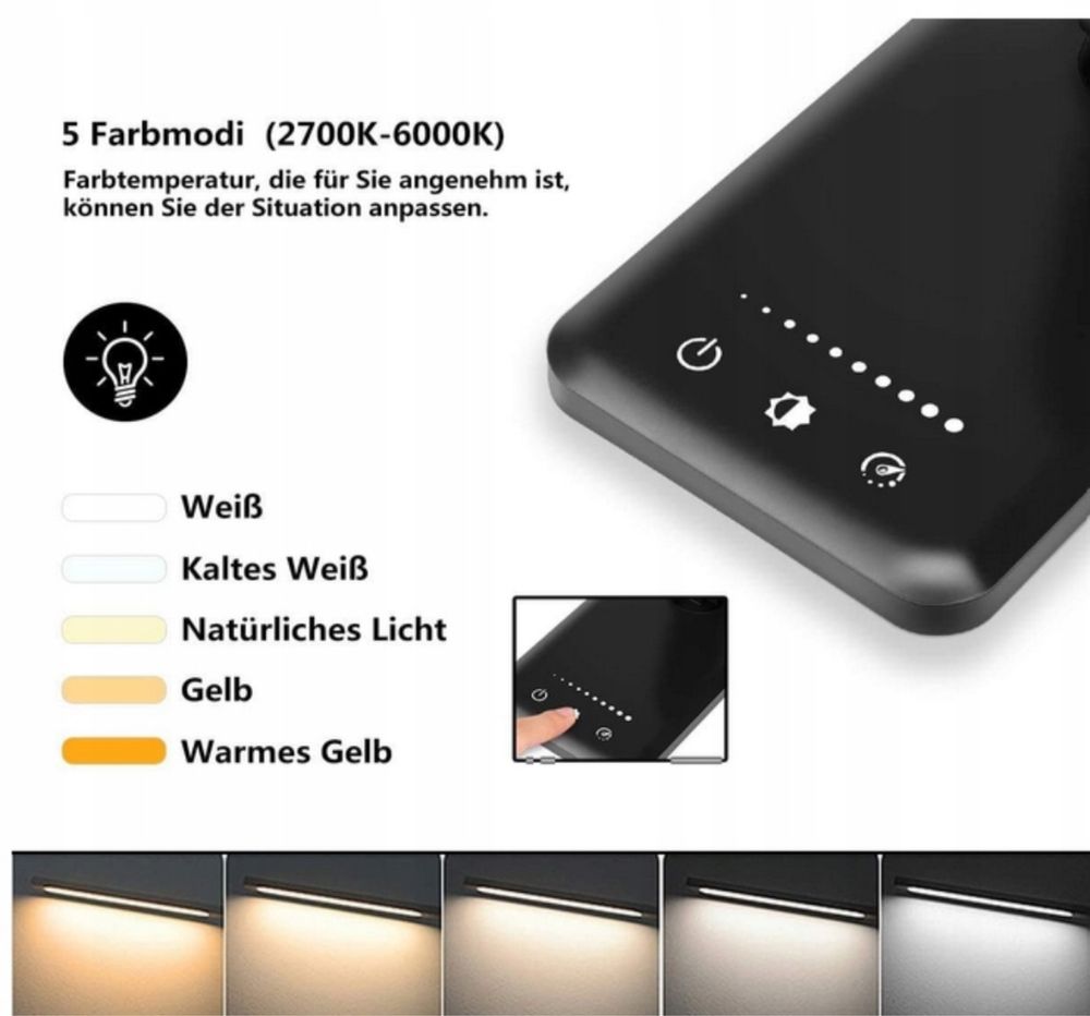 Lampa biurkowa LED SLATOR QM019, lampa stołowa z funkcją ściemniania