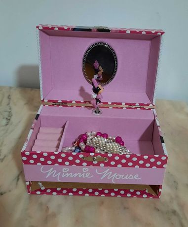 Caixa de música minnie mouse cor de rosa
Caixa de joias/ música Disney