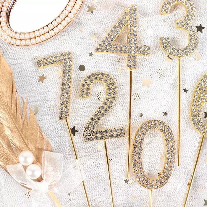 Цифры в стразах на торт 1 и 8