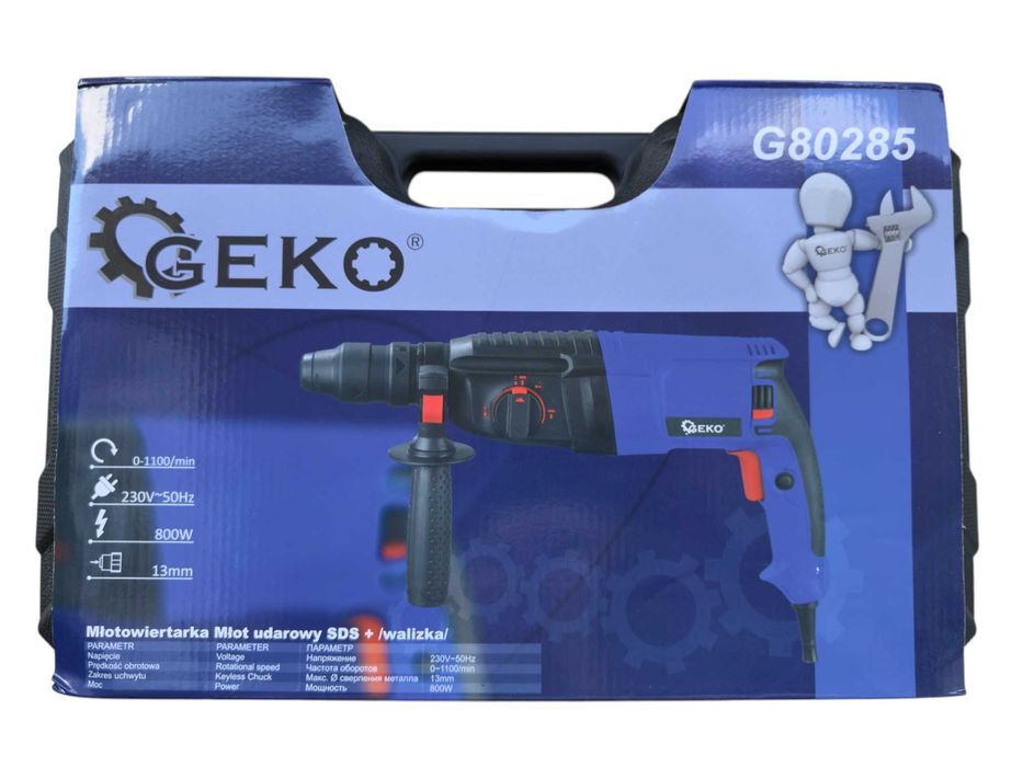 Młotowiertarka udarowa SDS 800W młot udarowy mocny + walizka wiertła