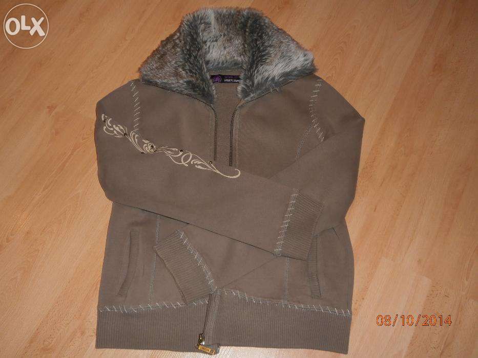 Bluza RAVEL/PRIVATE z ciepłym futrzanym kołnierzem,rozm. 40/L BDB