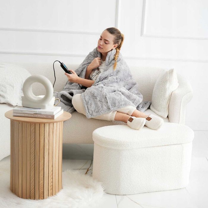 Електроковдра Yoer Bero EB01G 180х160, електроплед з підігрівом, сіра