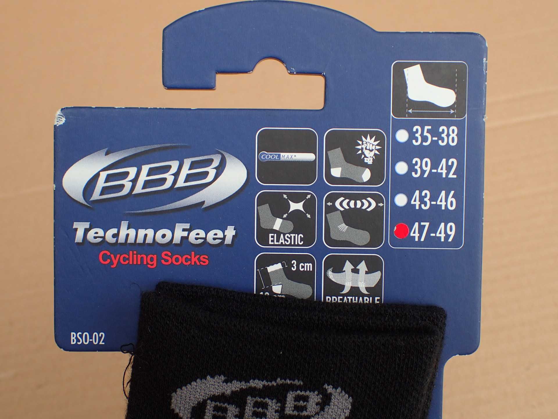 nowe skarpety rowerowe BBB TechnoFeet termoaktywne XL